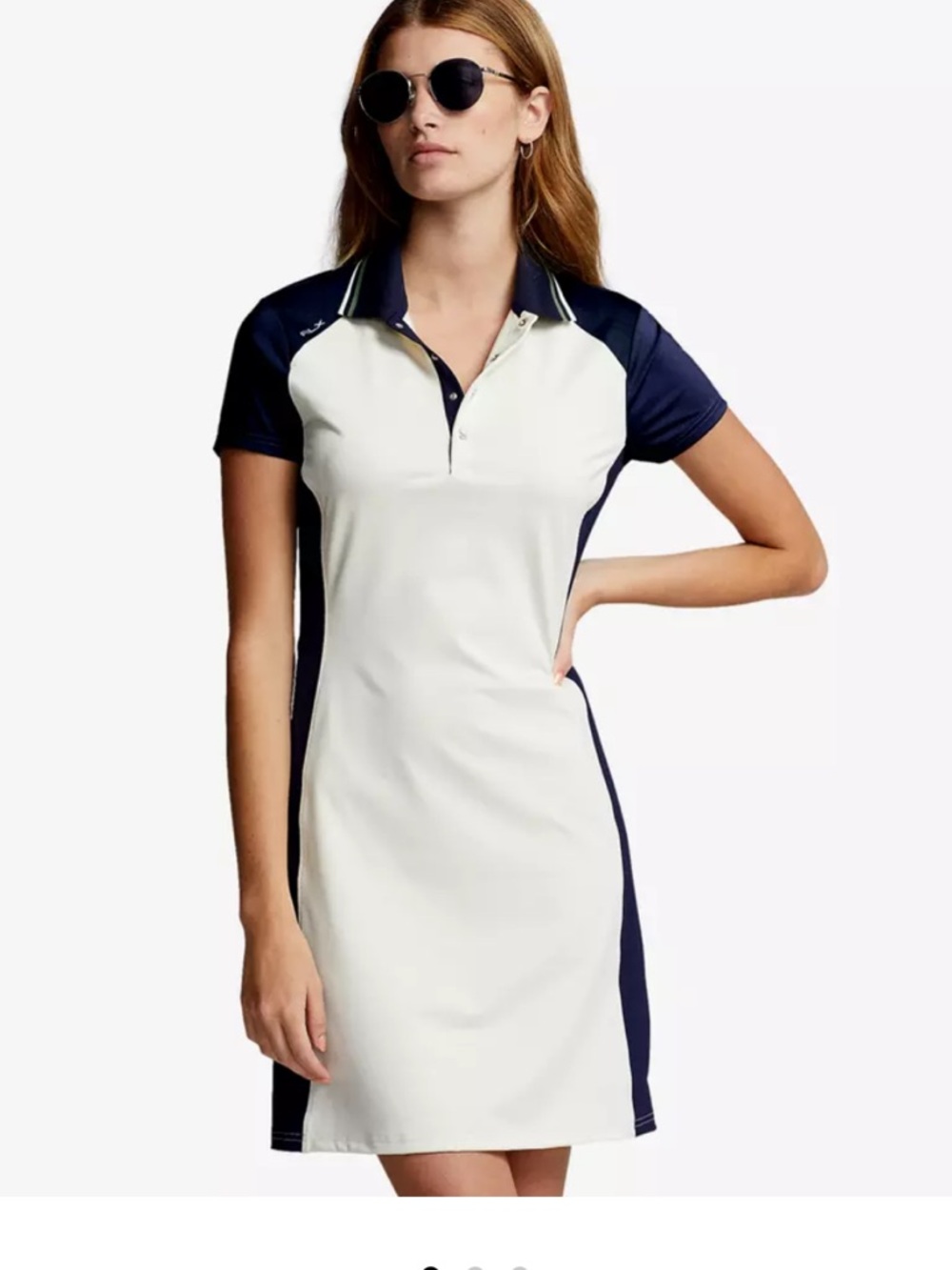 RLX RALPH LAUREN Color-Blocked A-Line Polo Women's Short Sleeve Golf Dress XL